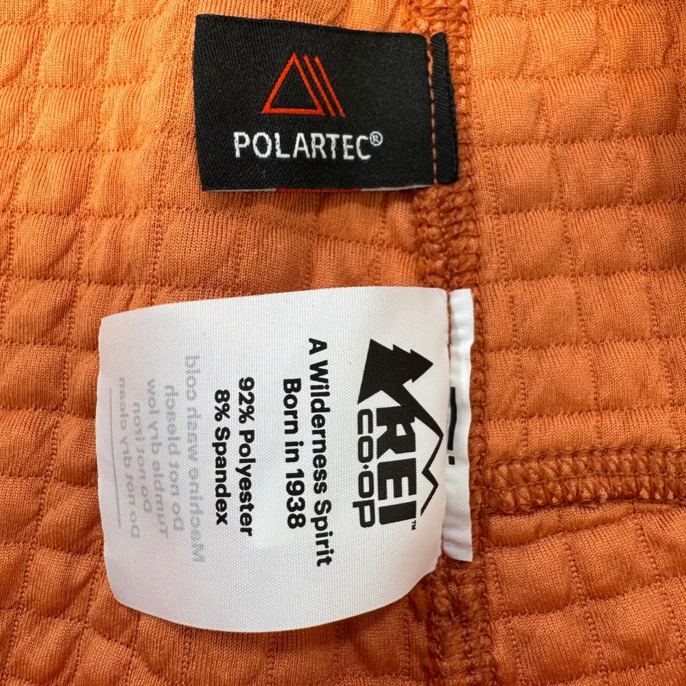 REI Lightweight Polartec Power Grid Jacket Orange Full Zip Womens Small Gorpcore - Picture 6 of 15